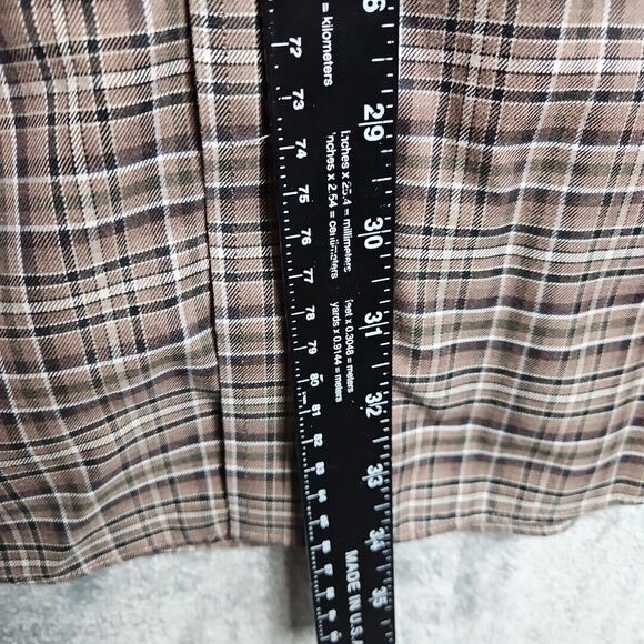 Jos a Bank traveler's Men's  shirt xxl brown black beige  plaid cotton - Picture 4 of 10